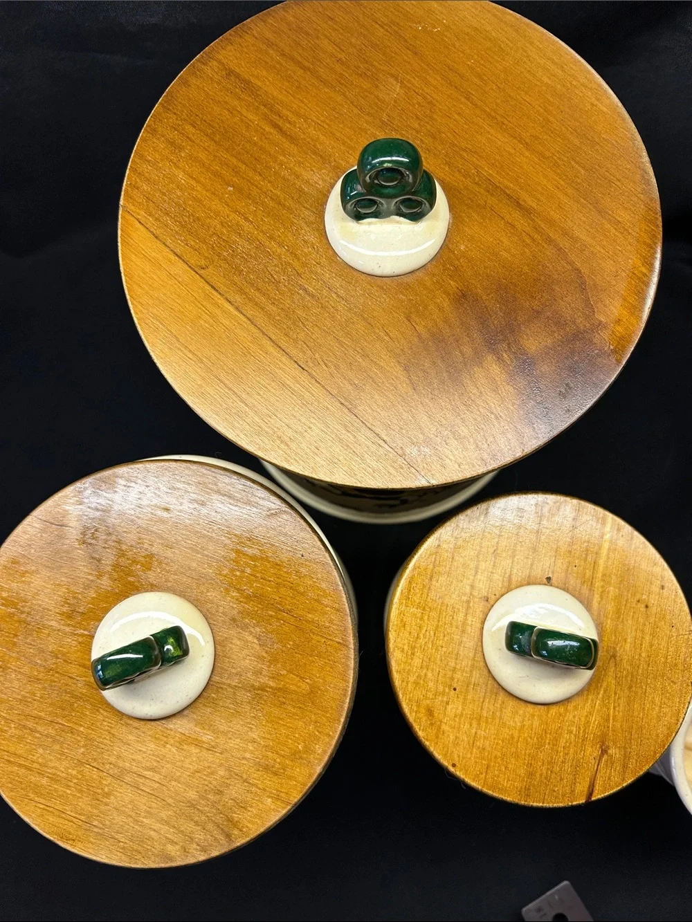 Vintage Metlox Poppytrail Rooster Canister Set and egg cup
